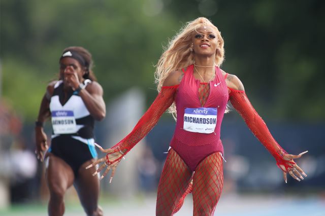 포토 셔캐리 리처드슨 뉴욕그랑프리 여자육상 200m 1위 국민일보