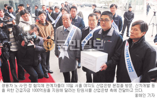 쌍용차 노사 “긴급자금 1000억 지원” 탄원서  