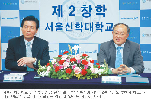 신학-일반기독교 계열 분리… 서울신학대 제2창학 선언  