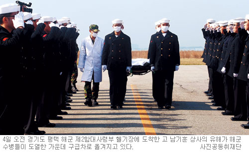 [천안함 침몰] 원사-상사실 통로서 발견… 명찰로 확인  