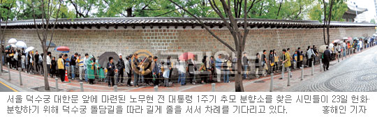 노무현 전 대통령 1주기 추도식… 봉하마을 추도물결 “잊지 않겠습니다”  