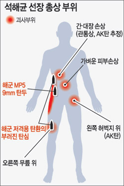 石선장 총상 6곳중 3곳은 해군유탄…檢, 소말리아 해적 기소  