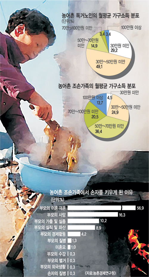 홀로 생활苦·손자양육 부담… 고달픈 농어촌 노인들  