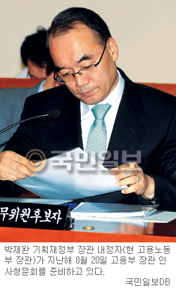 박재완 재정장관 내정자 청문회 준비 ‘열공’… 통과 무리없을 듯  
