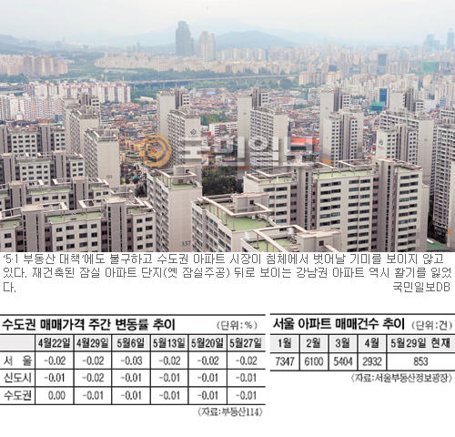 ‘5·1 부동산 대책’ 시행 한달… 냉·온탕 정책이 시장 불신 부채질 ‘백약이 무효’  