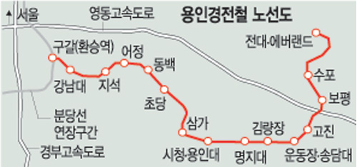 말많은 용인경전철 연말께 개통… 요금 1000∼1100원선 예상  