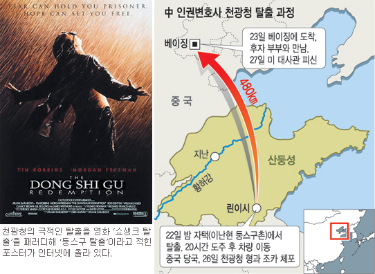 [중국 천광청 사건] 중국판 ‘쇼생크 탈출’… 공안 내부 조력자 있었다  