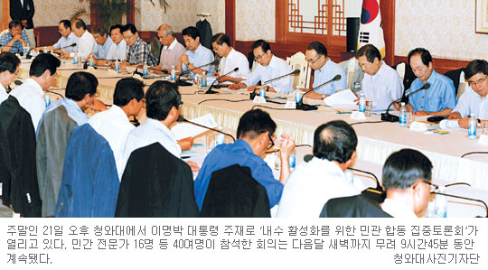 찐감자 야식 먹어가며… 靑 내수진작 끝장토론  