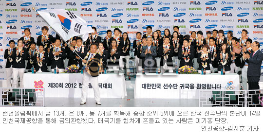 [2012 런던올림픽] ‘종합5위’ 태극전사 개선 “뿌린대로 거두었다”  