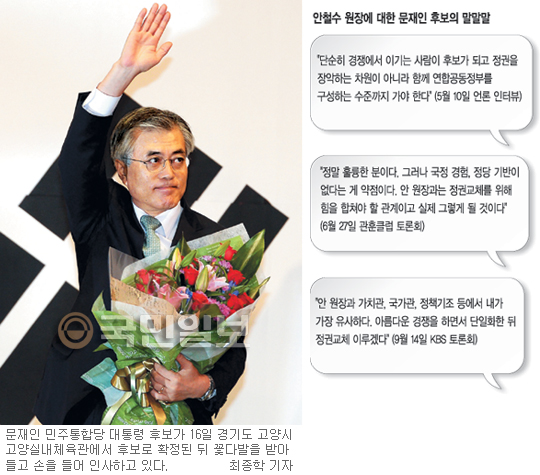 [민주 대선 후보 문재인] 非文 포용·安과 단일화… 文, 대선 길목에 ‘두개의 문’  