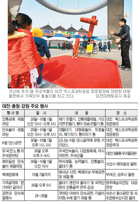 [한가위 나들이-대전·충청·강원] 엑스포공원 K팝 댄스… 수산시장의 색다른 각설이타령  