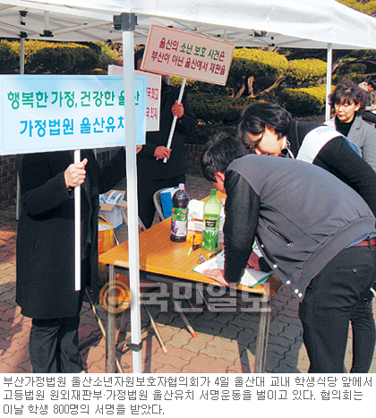 고등법원 원외재판부·가정법원 울산 유치 10만명 서명운동 활발  