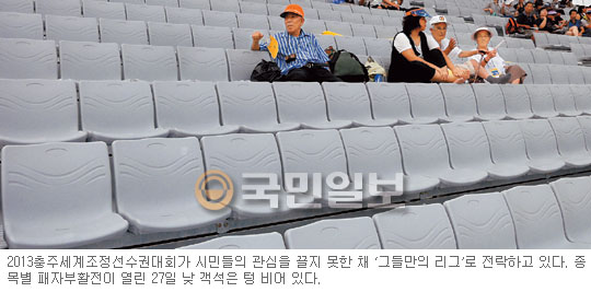 충주세계조정선수권대회 관람석이 텅 비었다  