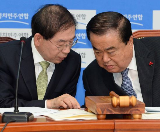 새정치연합 찾은 박원순 서울시장 