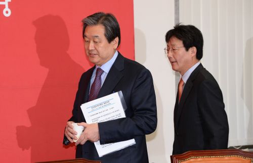 새누리당 김무성 대표, 대한상공회의소서 재계 목소리 청취  