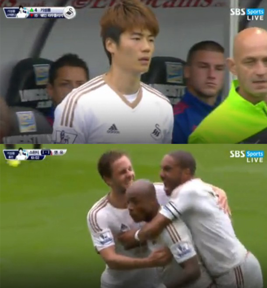 “킬러 기성용 등장하자…” 스완지, 맨유에 2-1 짜릿 역전승  