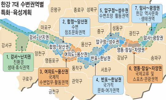 한강 둔치에 100만㎡ 규모 숲 만든다…  정자·나루터 복원 70여곳에 여가·문화시설  