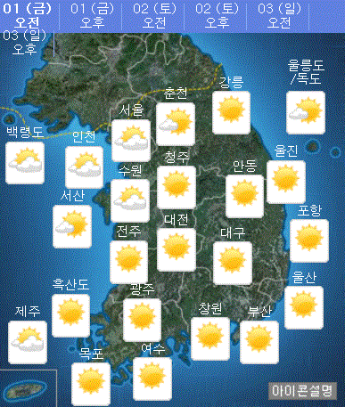 전국 대체로 맑아…오후부터 점차 구름 많아져  