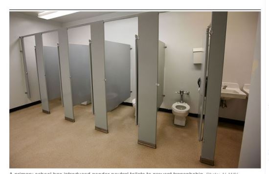 남자, 여자가 한 화장실에?…영국·아이슬란드서 “성차별 없애자” 설치 기사의 사진