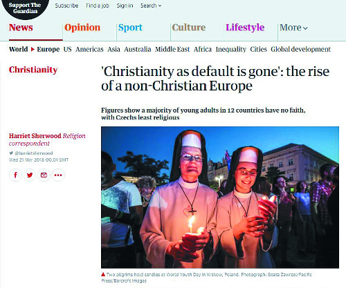 [지구촌 기독교 통계] 유럽 젊은이 56%가 무종교… 100년내 기독교 사라질 수도 기사의 사진