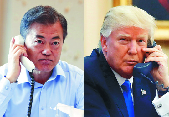 “韓·美 흔들림 없다”… 北에 시그널 보낸 두 대통령 기사의 사진