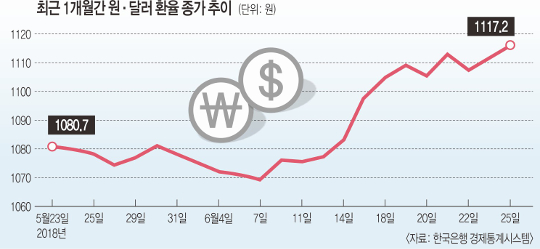 트럼프 무역공세에 수출 둔화 이중고에 원화 급락  